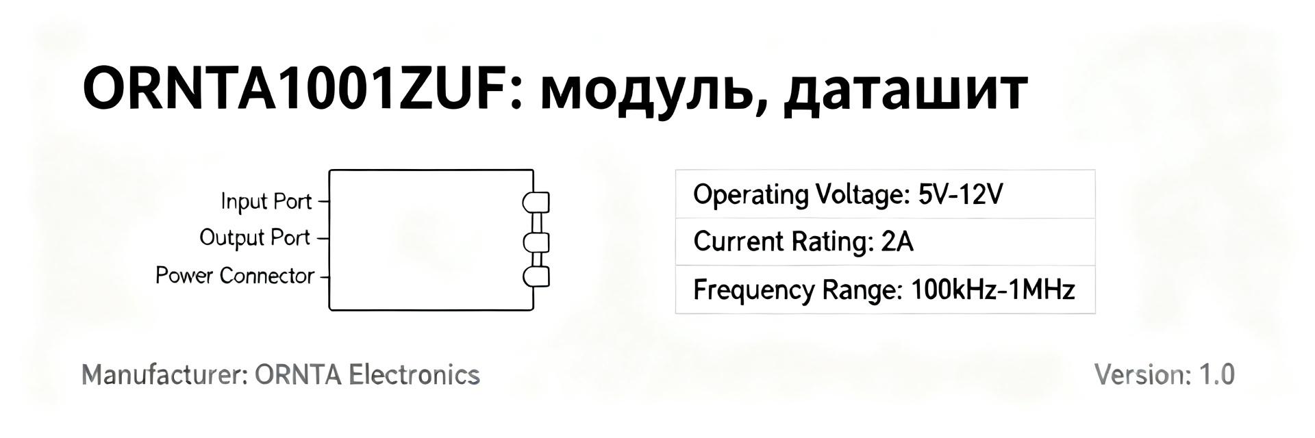 ORNTA1001ZUF: даташит с ключевыми параметрами и точными допусками